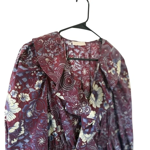 Ulla Johnson Lola Burgundy floral Mini Dress